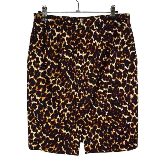 Merona Navy Blue Leopard Animal Print Knee Length Pencil Skirt 2 - Picture 2 of 3